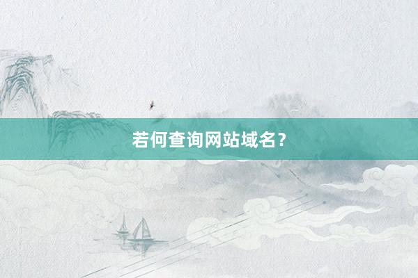 若何查询网站域名？