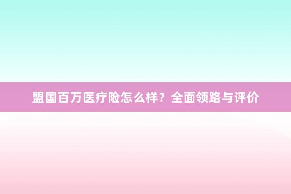 盟国百万医疗险怎么样？全面领路与评价